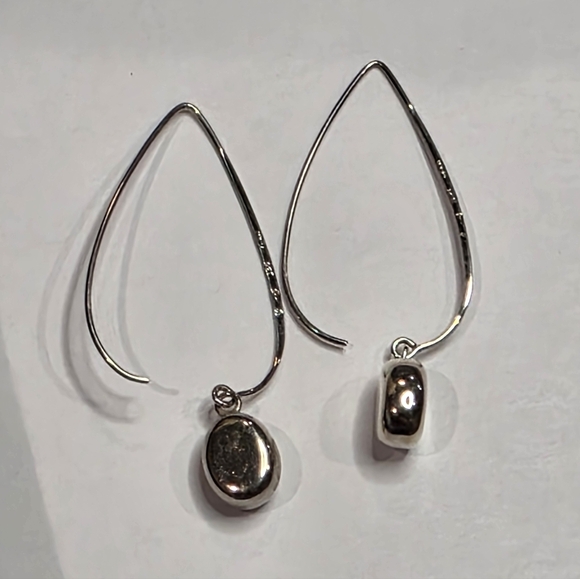 Silpada Sterling Silver Threader Bead Ball Dangle Modernist Earrings - Picture 2 of 8